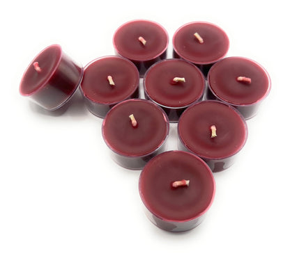 Allnations Candle Co. 100% Beeswax Tealight Candles. 4 to 5 Hours Long Burn Each - for Home, Rituals, Prayer, Party, Room Table Decoration - Unscented - Smokeless -10pcs (Burgundy)