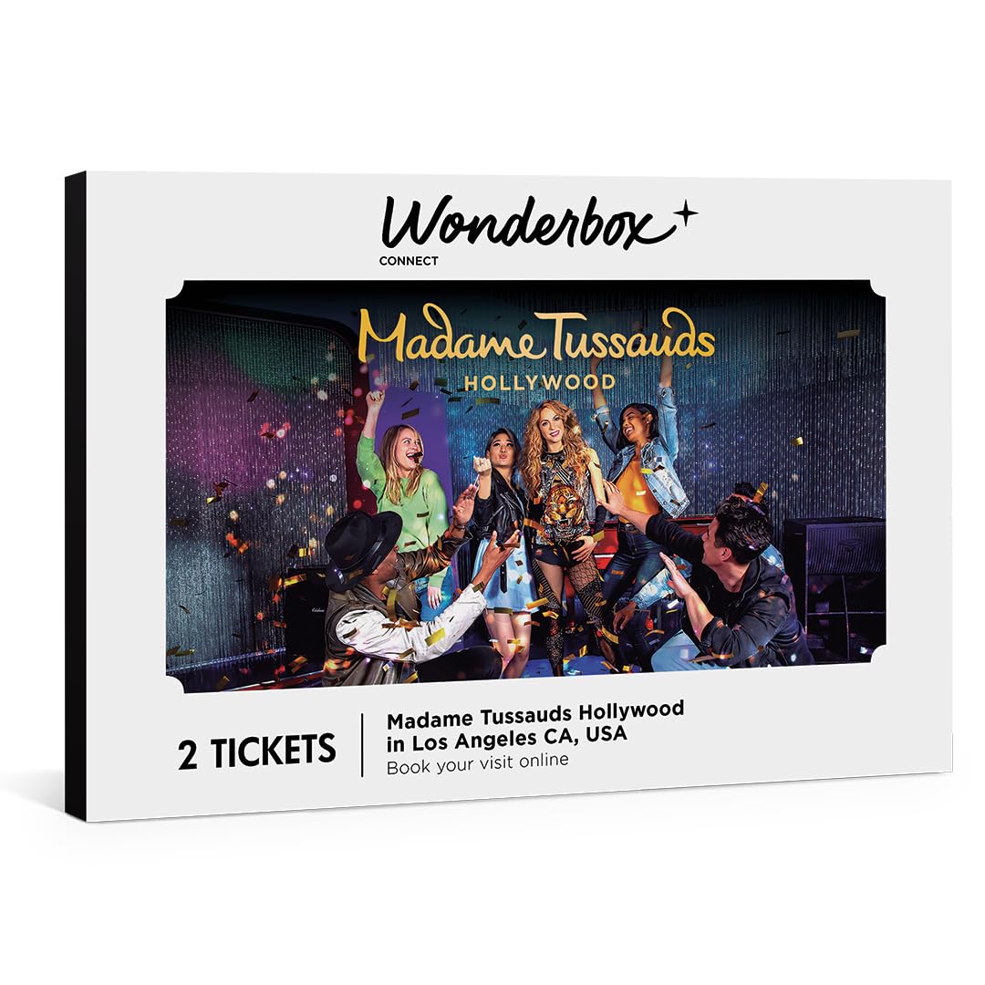 Wonderbox Madame Tussauds Hollywood Gift Box, 2 Admission Tickets for Wax Museum, Gift Experience for Kids & Families
