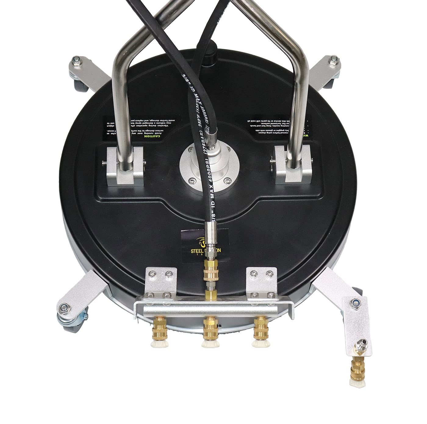 Erie Tools 20" Polypropylene Surface Cleaner with Wheels, 3 Nozzle Spray Bar, Side Nozzles Front Spray Bar, Dual Trigger Guns, Wheels, Pressure Washer 4000 PSI 4 GPM