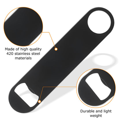 QTLCOHD 20 Pack Flat Bottle Opener 7 Inch Stainless Steel Bottle Openers Bulk Black Beer Bottle Opener Bartender for Kitchen Bar or Restaurant