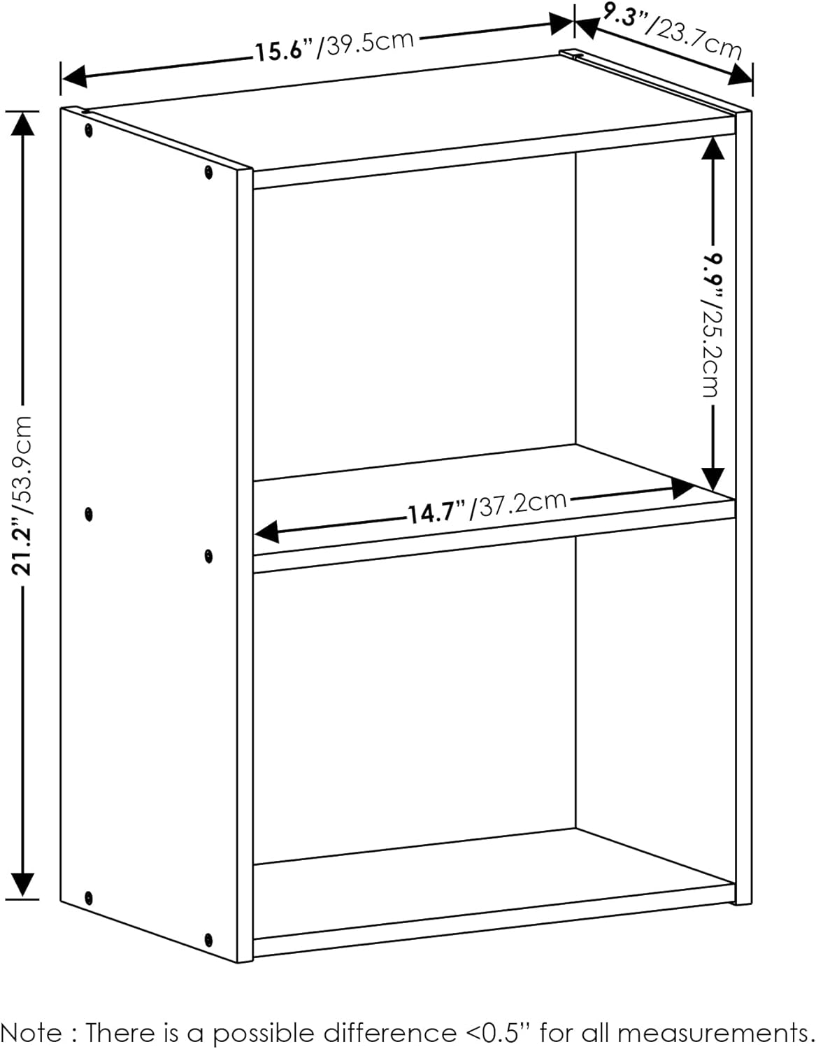 2-Tier Furinno Luder Bookcase / Book / Storage, Green/White