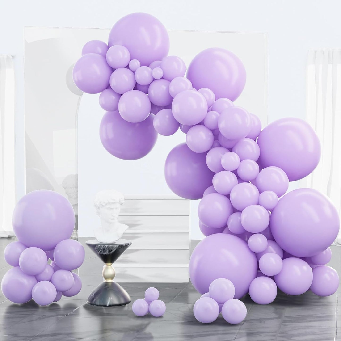 PartyWoo Lavender Balloons - 100pcs Pastel Purple Balloon Arch Kit for Baby Showers & Parties | 5-12 Inch Sizes