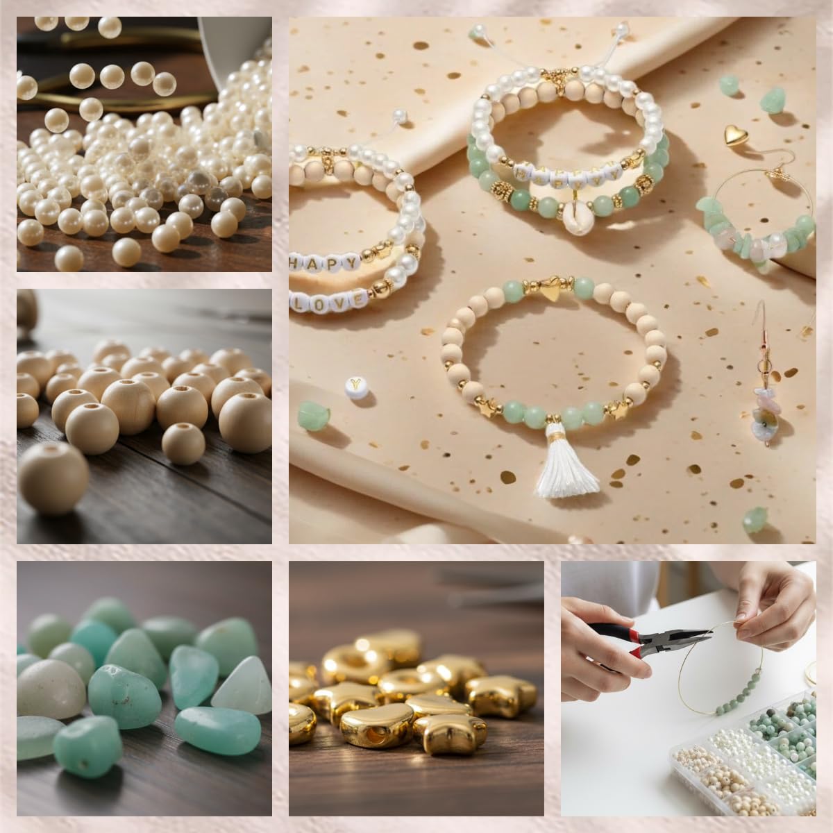 Jewelry Making Kit for Adults, 1920+ Pcs Natural Stone Beads for Bracelets Making, Includes Amazonite, Pearls, Irregular Stones & Letter Beads, DIY Crystal Bracelet Making Kit with Tools & Storage Box