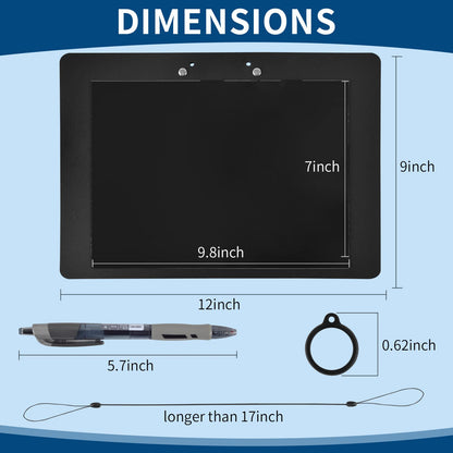 2 Pack 9 x 12.5 Magnetic Horizontal Clipboard Black Clipboards with Pen Holder Low Profile clipboard Inch Standard Horizontal Clipboard for Industrial Transportation Office