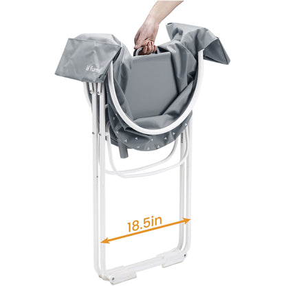 Furesh Little Dipper Dog Bath Tub and Wash Station for Bathing Shower and Grooming, Elevated Foldable and Portable, Indoor and Outdoor, for Small and Medium Size Dogs, Cats and Other Pet (Gray)