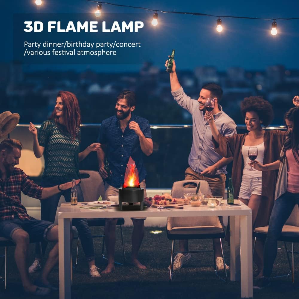 Giveme5 Electronic LED Flame Light, 110V 3D Fake Fire Lamp for Halloween, Christmas, Party, Indoor & Outdoor