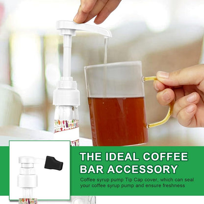2pcs White Syrup Pump 750ml Glass Bottle White Coffee Syrup Pump with Tip Cap(2) Compatible with Monin Glass Bottles