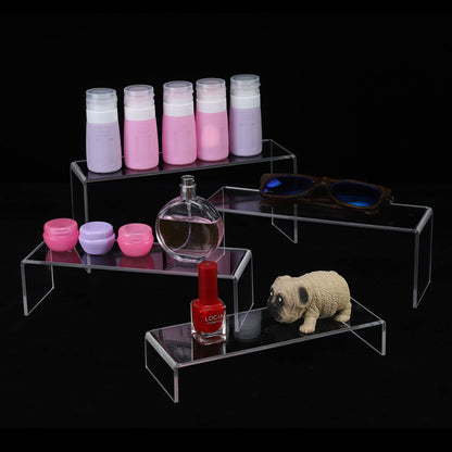 A+ DESIGN Acrylic Display Risers Suitable for Cupcake Retail Shoe Showcase Jewelry Funko Pop Figures (Clear 4 Pack Set)