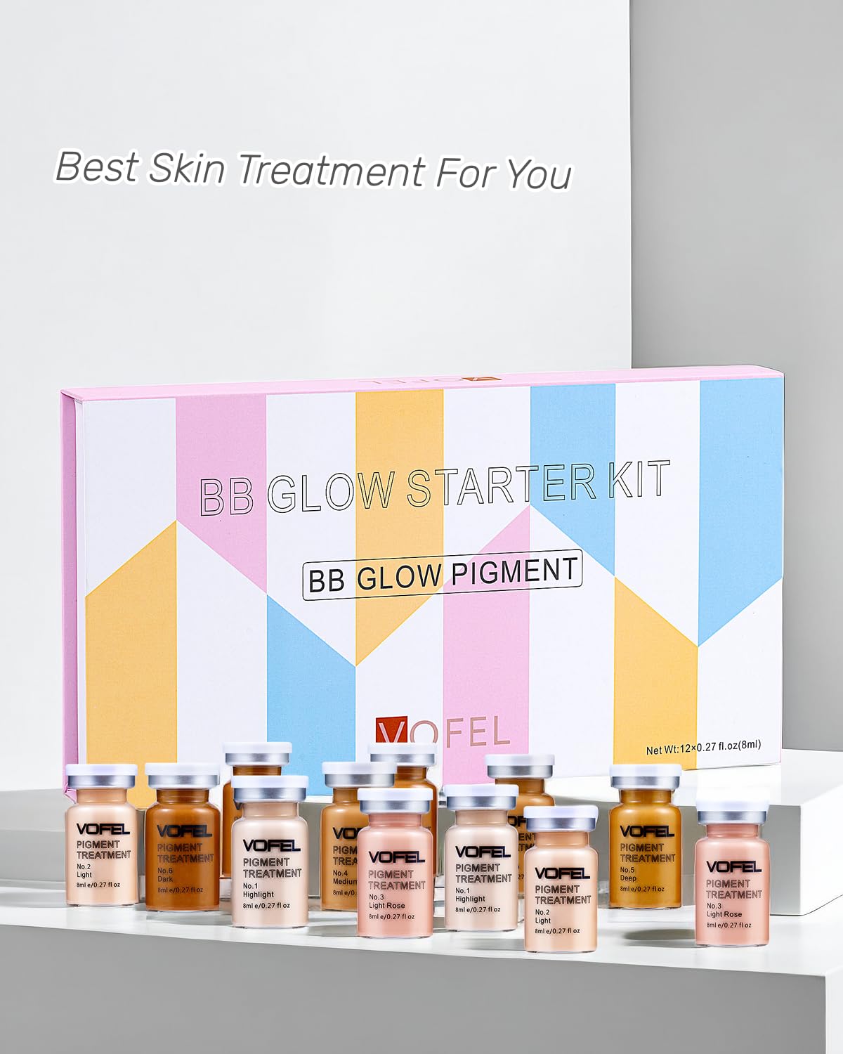 BB Glow Starter Kit BB Glow Serum for Microneedling Serum Ampoule Skin Treatment Kit 0.27oz 12 Vials