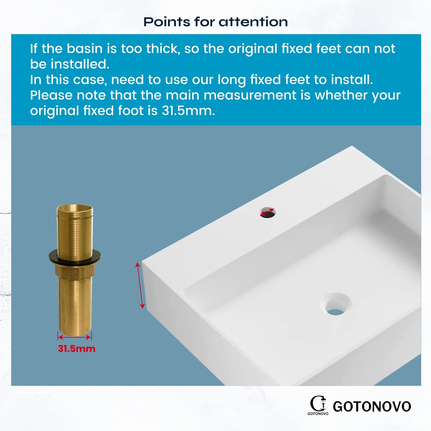 gotonovo Faucet Fittings Nipple Locknut Kit Extension Threaded Pipe Longer Mounting Shank Single Hole 4.7inch