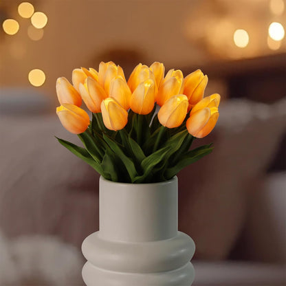 20pcs HOMESEASONS Tulip Lamp Artificial Floral Night Light Real Touch Tulip Night Lamp LED Flower Bouquet Home Kitchen