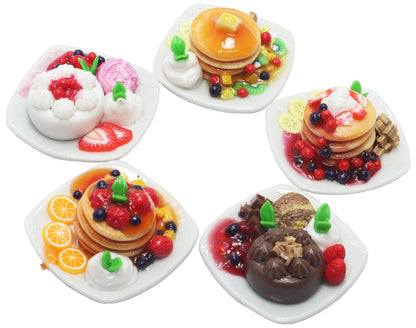 ThaiHonest 5 Dollhouse Miniatures Pancake & Cake Food Supply Handcrafted,Tiny Food