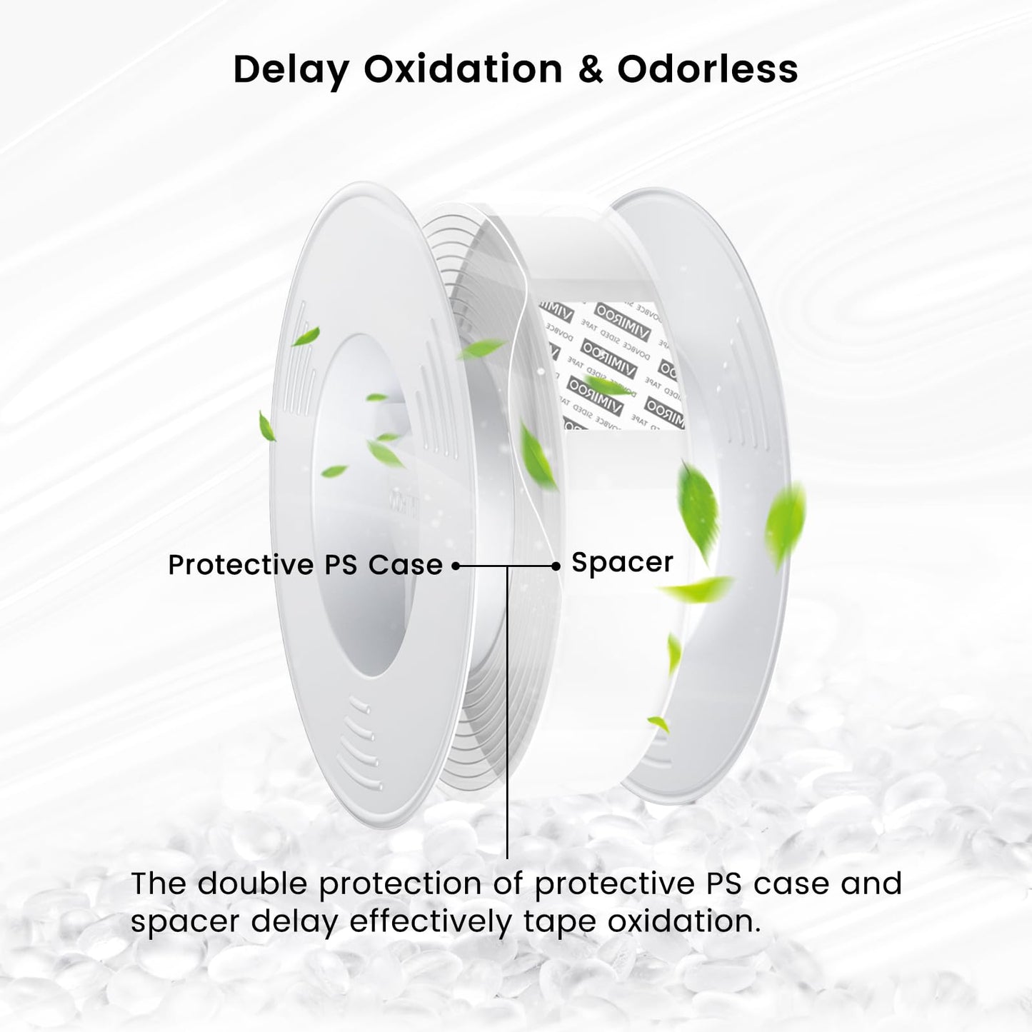 vimiroo Double Sided Tape Heavy Duty, 16.4FT Nano Tape, Extra Large Clear Mounting Tape, Removable Traceless Adhesive Tape, Strong Grip for Picture Hanging, Posters, Carpet, Wall Decor