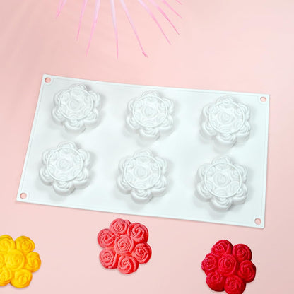 mostsom 3D Hamster Shape Silicone Mold Cake Baking Molds for Dessert Cake Mousse Heart Shape Molds for Making Handmade Soap Making Chocolate Mould (C_ Flower Rose)