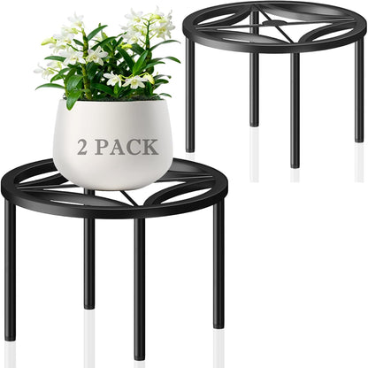 2-Pack Use(11.81" TOSKING Plant Stands - Heavy Duty Low Plant Stand, No Assembly Required Risers for Potted Plants