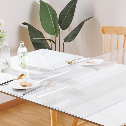 12 28 Inch, 1.5mm Clear Table Cover Protector x Thick Plastic Desk Protector Mat, Rectangular Waterproof PVC Clear