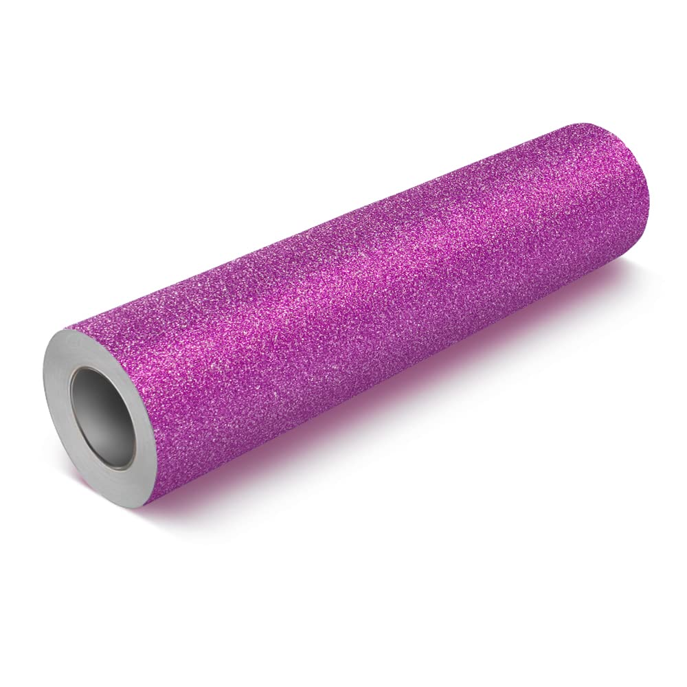 VViViD Glitter Purple DECO65 Permanent Adhesive Craft Vinyl Roll (15ft x 1ft)