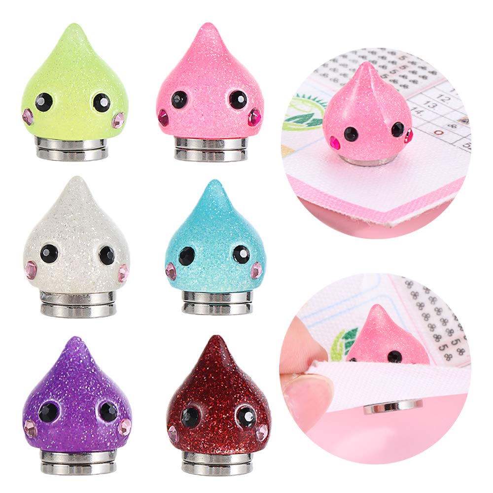 DSLONG 6PCS Diamond Painting Magnet Cover Holder, Diamond Painting Magnet Cover, Cross Stitch Diamond Painting Holder, Suitable for DIY Diamond Painting Colored Art (Cute)