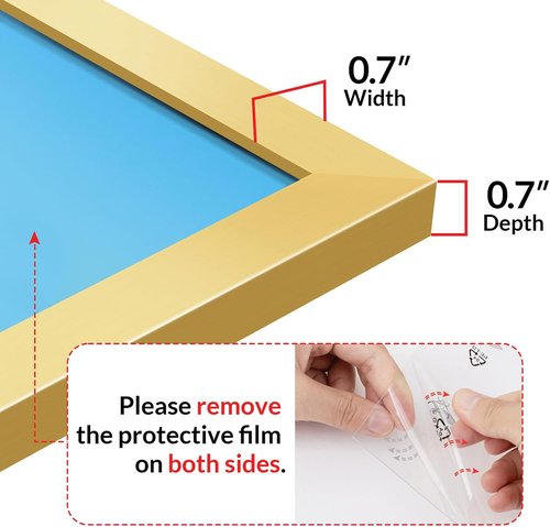 LaVie Home 20x24 Gold Picture Frame - HD Plexiglass Wall Display Frame for Vertical/Horizontal Use