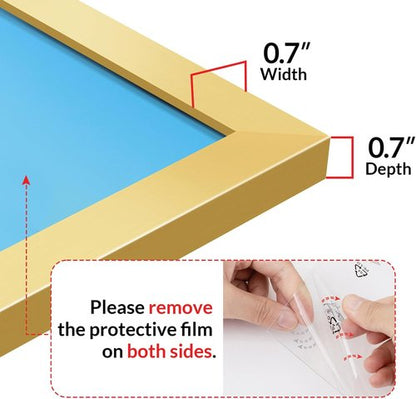 LaVie Home 20x24 Gold Picture Frame - HD Plexiglass Wall Display Frame for Vertical/Horizontal Use