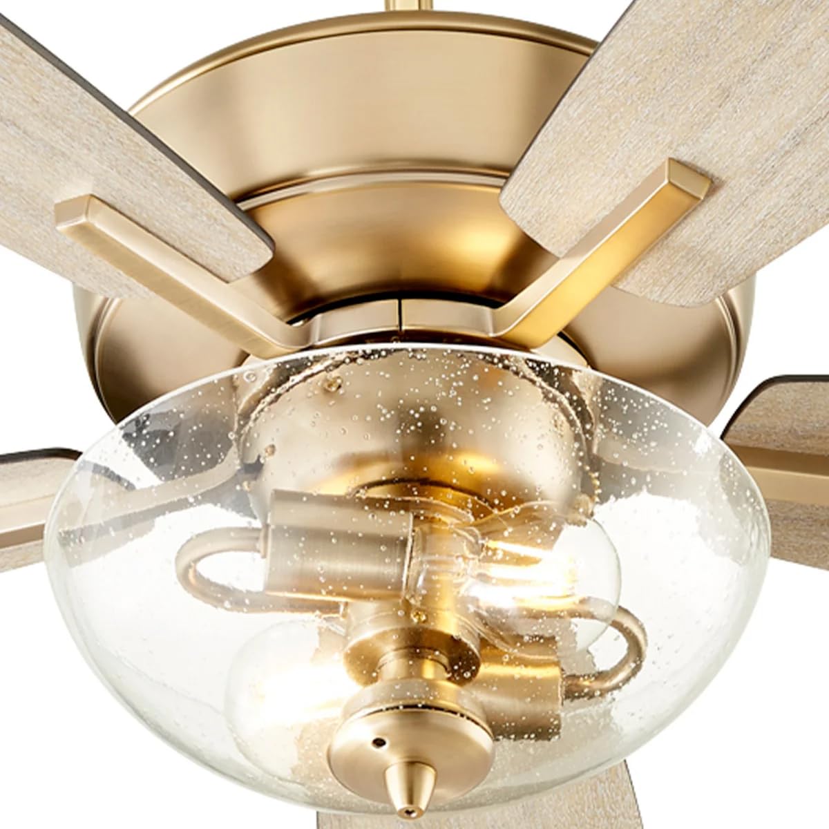 Quorum 7052-280 Transitional 52 inch Ceiling Fan from Breeze Collection in Brass - Antique Finish