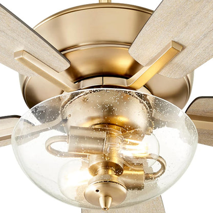Quorum 7052-280 Transitional 52 inch Ceiling Fan from Breeze Collection in Brass - Antique Finish