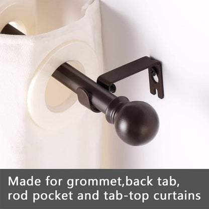 GXOACKJ Heavy-Duty Metal Curtain Rods - 2 Pack Brown, 66 to 120 Inch with Brackets