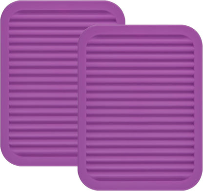 Smithcraft Silicone Trivets Mats for Hot Dishes, Hot Pads for Countertops, Set of 2 Color Purple