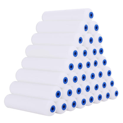 Mister Rui 10 Pack 4 Inch High Density Foam Paint Roller Covers - Small Mini Rollers for Painting Walls, Cabinets, Cupboards, Doors