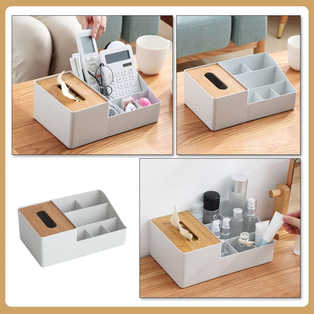 Cabilock Multifunction Hair Tool Organizer Box, Light Grey Desktop Storage for Home and Office Supplies
