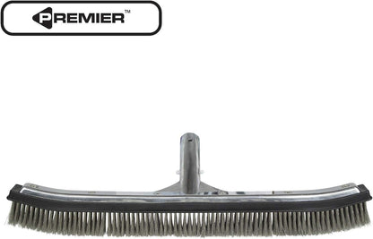 18-Inch Poolmaster Stainless Steel Pool Algae Brush, Heavy-Duty Aluminum Back, for Gunite Concrete Pools and Spas, Wide