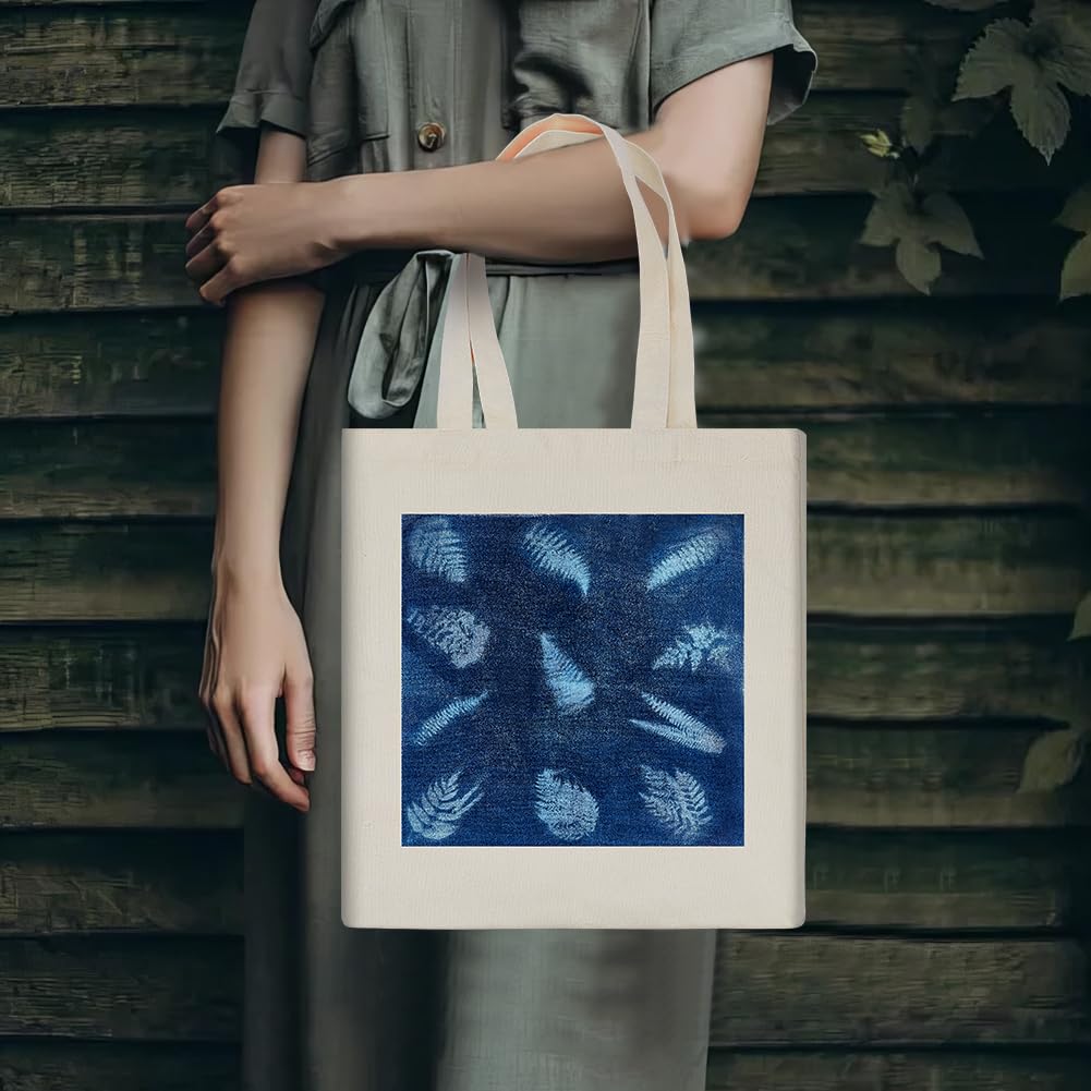 WEBEEDY DIY Cyanotype Kit with 30 Sheets Printing Paper,1 Blank Canvas Bag,10 Pcs Bookmarks for Adults Sun Print Nature Printing,Cyanotype Sensitizer Kit for Photographic Blueprints DIY Art Crafts