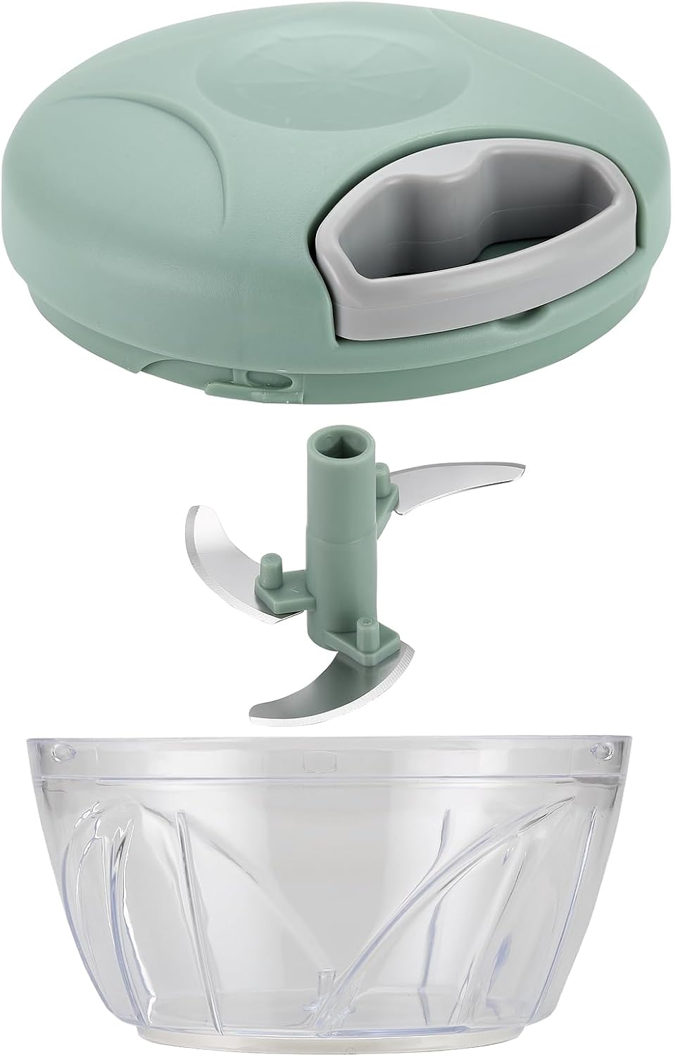 Hand Pull String Vegetable Chopper - Food Processor for Garlic, Onion, Ginger, Fruits, Nuts, Herbs (Green 500ml)