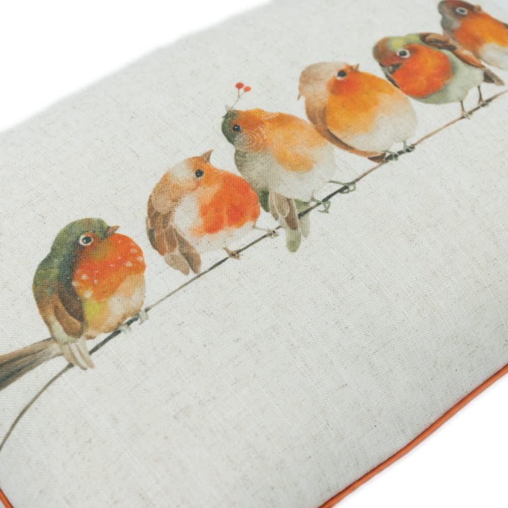 KINGROSE 14 20 Inches Christmas Hand Drawing Birds Decorative Throw Pillow Cover Watercolor Linen Accent Pillow Case