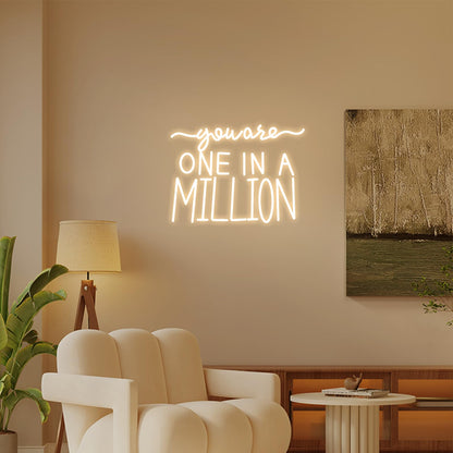Neonawall Neon Sign for Wall Decor Light Up Letters Led Sign Birthday Party Gifts Led Decorative Night Signs Room Decor Supplies Birthday Party Signs for Home Bedroom Dorm (You Are One in A Million)