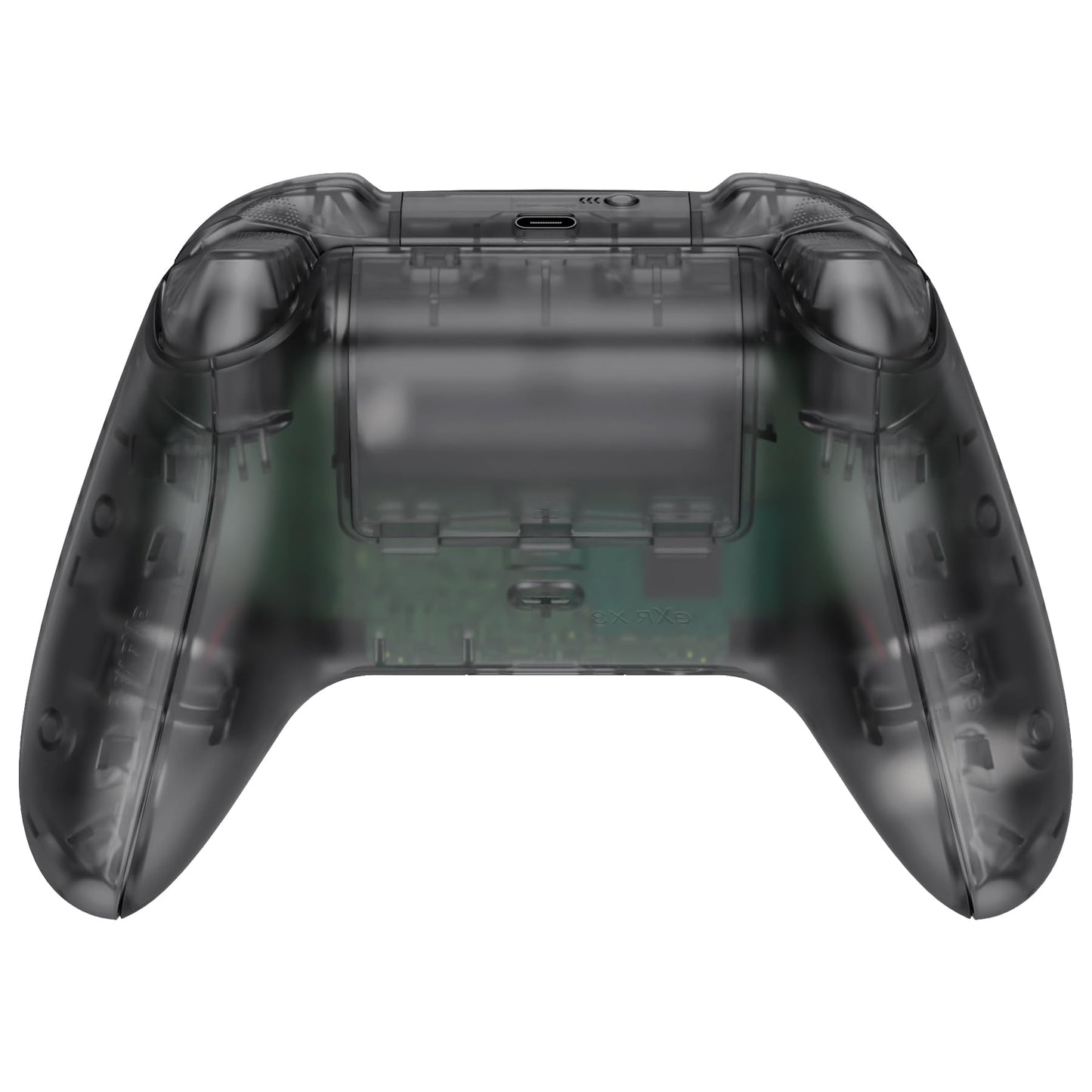 eXtremeRate Full Set Shell Buttons for Xbox Series X & S, Clear Black Replacement Side Rails Grips Front Back Plate Cover for Xbox Core Wireless Controller [Controller NOT Included]