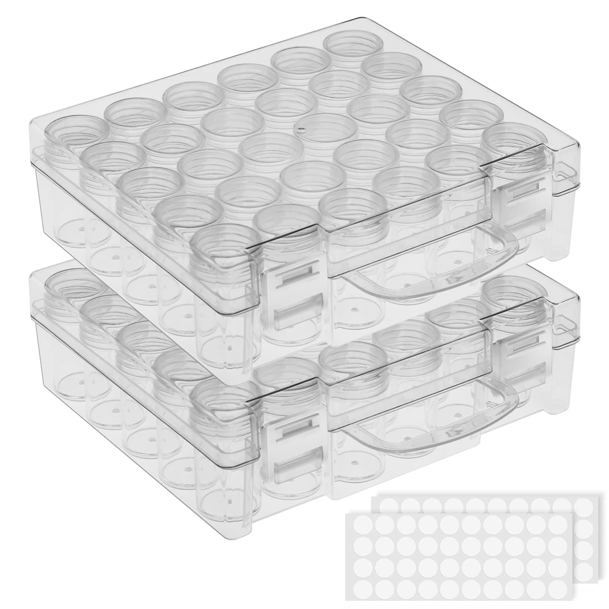 Bead Organizer, Bead Containers, 30 Grids Diamond Painting Storage Containers Clear Bead Organization Diamond Painting Accessories Small Storage Container for Beads Seeds Glitter Rhinestones (2 Pack)