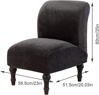 Beacon Pet Armless Chair Slipcover Stretch, Velvet Spandex Accent Chair Cover, Removable Washable Furniture Protector