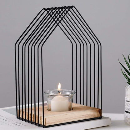 XILIN-1987 Candle Holderss Wrought Iron Glass Candlestick Creative Romantic Home Decoration Candle Holder Decorative Candlestick (Size : A)