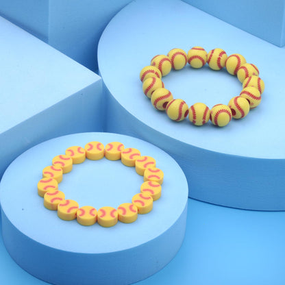 BBita 1600PCS Softball Sports Ball Polymer Clay Beads Charms for Friendship Bracelets Making Kit Cute Fun Beads DIY Arts Crafts Birthday Gifts for Kids Girls Softball Bead