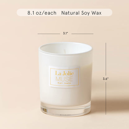 LA JOLIE MUSE Lavender Eucalyptus & Jasmine Scented Candle, Candles Gifts Sets for Women, Aromatherapy Candles, Relaxing Candles for Women Stress Relief, Soy Candle Set, 8.1 oz Each