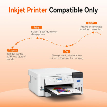 100Sheets Inkjet Glossy Photo Paper 8.5x11 Inches 48lb-180Gsm for Instant Dry Inkjet Printers, 8.5Mil A4 Letter Size Ideal for Brochure Paper, Flyers Paper Single Side, Suitable for All Dye Ink