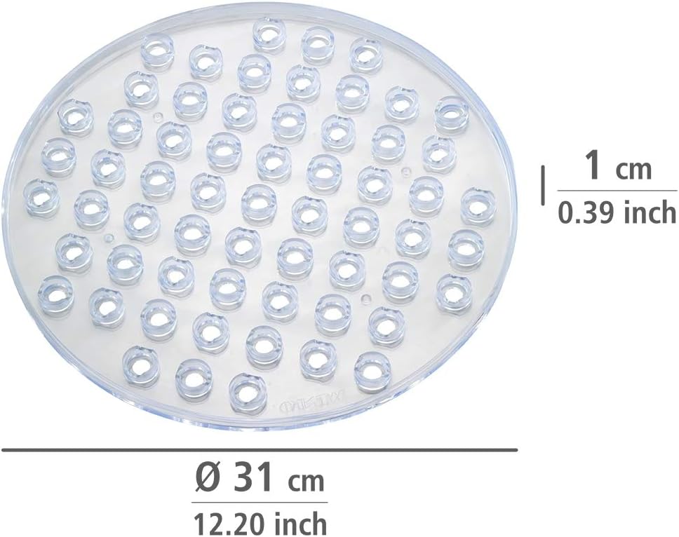 Wenko Sink mat Kristall Transparent-Extra Strong, Round, 31 x 31 x 1 cm