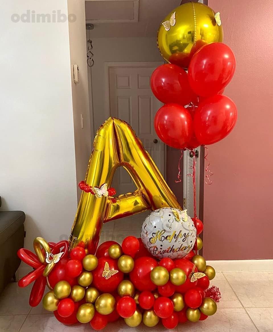 40 Inch Large Gold Letter D Foil Balloons Helium Mylar Balloon for Birthday Party Decoration - Gold-D