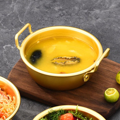 Yardwe Korea Ramen Pot, Fast Noodles Cooking Pot, Aluminum Ramyun Pot with Handles, for Soup, Curry, Pasta