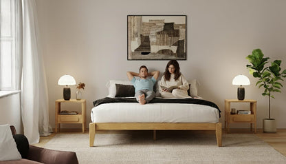 AllForWood Thor Premium Solid Wood Bed Frame King, Japanese Joinery Bed Frame with Wood Slat Support, Platform Bed, No Box Spring Needed, Easy Assembly, Minimalist & Modern Style (Light Brown)