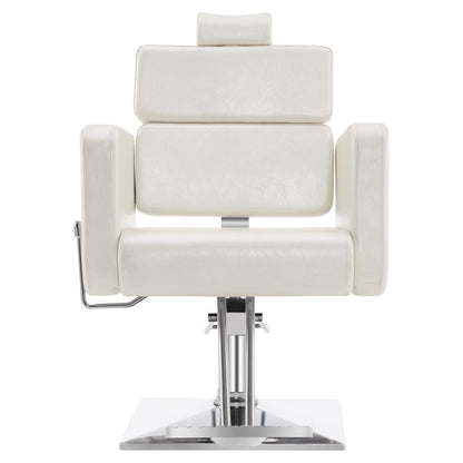 BarberPub Classic Hydraulic Barber Chair, Adjustable Reclining Salon Styling Beauty Spa Chairs, PVC Leather, Barberhop, Hair Salon 2065 (Champagne)