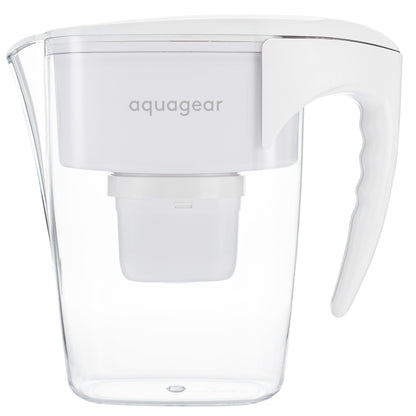 Aquagear Water Filter Pitcher – Lead, Chlorine, PFOA/PFOS, Microplastics Filter, 10 Cup, 120 Gallon Filter Life - Filter Media Made in USA
