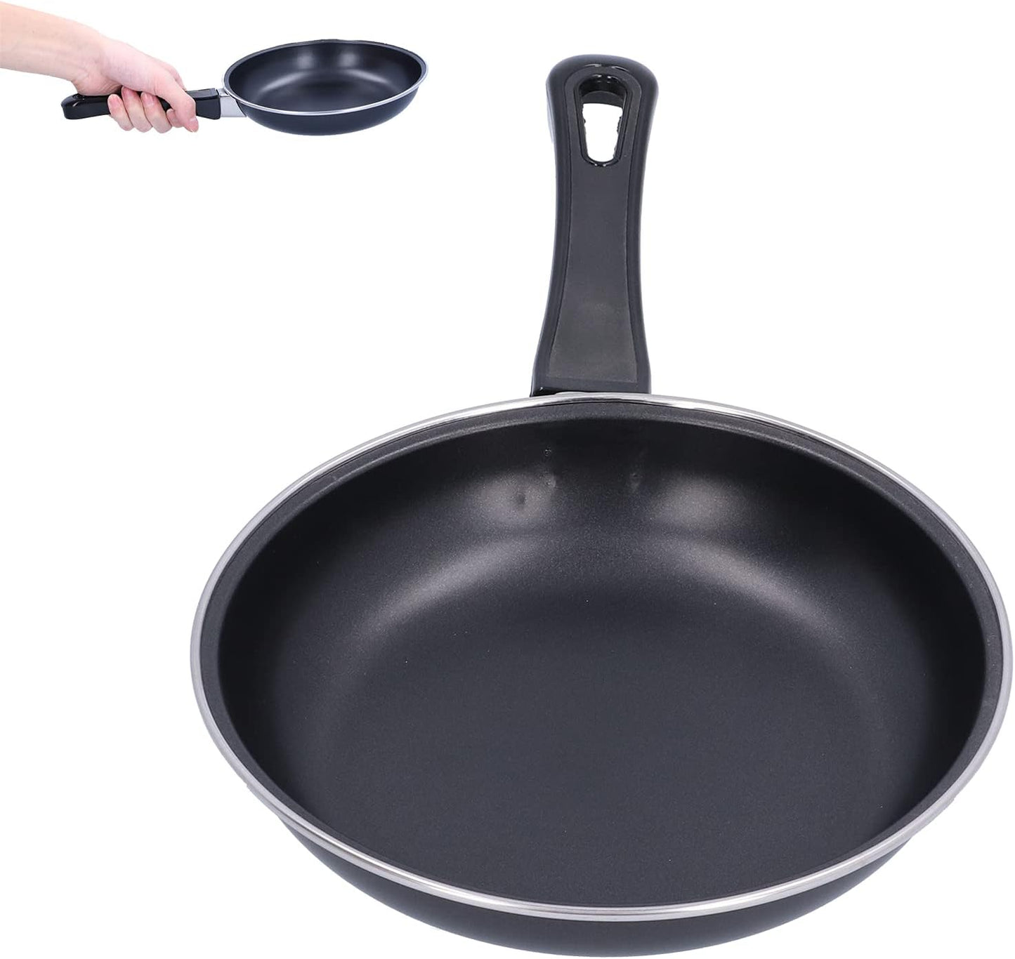 AUNMAS Nonstick Frying Pan, Mini Stainless Steel Cooking Pan, Thickened Wall Skillet for Induction Cooker