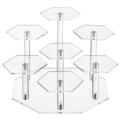UXcell 7-Tier Acrylic Display Stand for Figures & Collectibles - Clear Acrylic Risers with Perfume Organizers